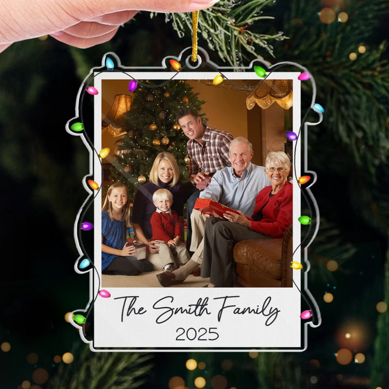 Custom Photo Acrylic Ornament - Personalized Christmas Birthday Gifts For Mom, Dad, Kids - Merry Moments Together