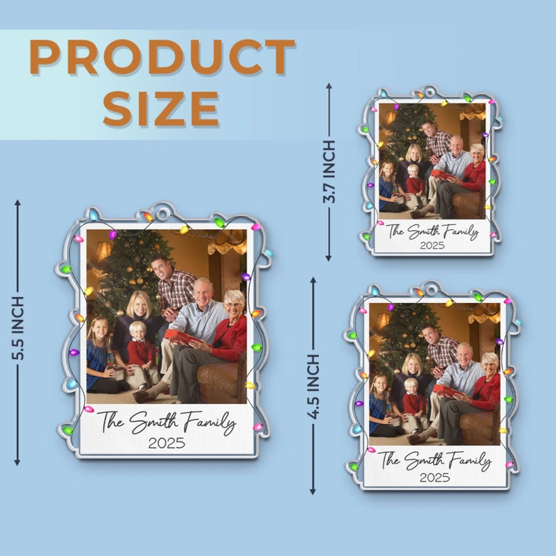 Custom Photo Acrylic Ornament - Personalized Christmas Birthday Gifts For Mom, Dad, Kids - Merry Moments Together