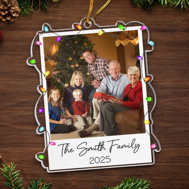 Custom Photo Acrylic Ornament - Personalized Christmas Birthday Gifts For Mom, Dad, Kids - Merry Moments Together