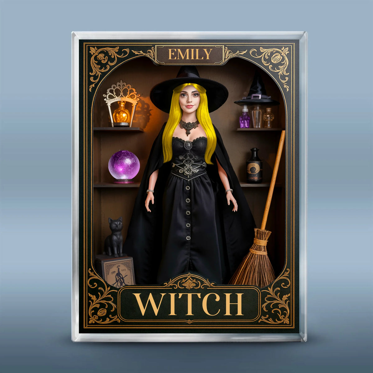 Custom Rectangle Shaped Acrylic Plaque - Personalized Halloween Witchy Gifts For Women - A Beauty Born Of Night