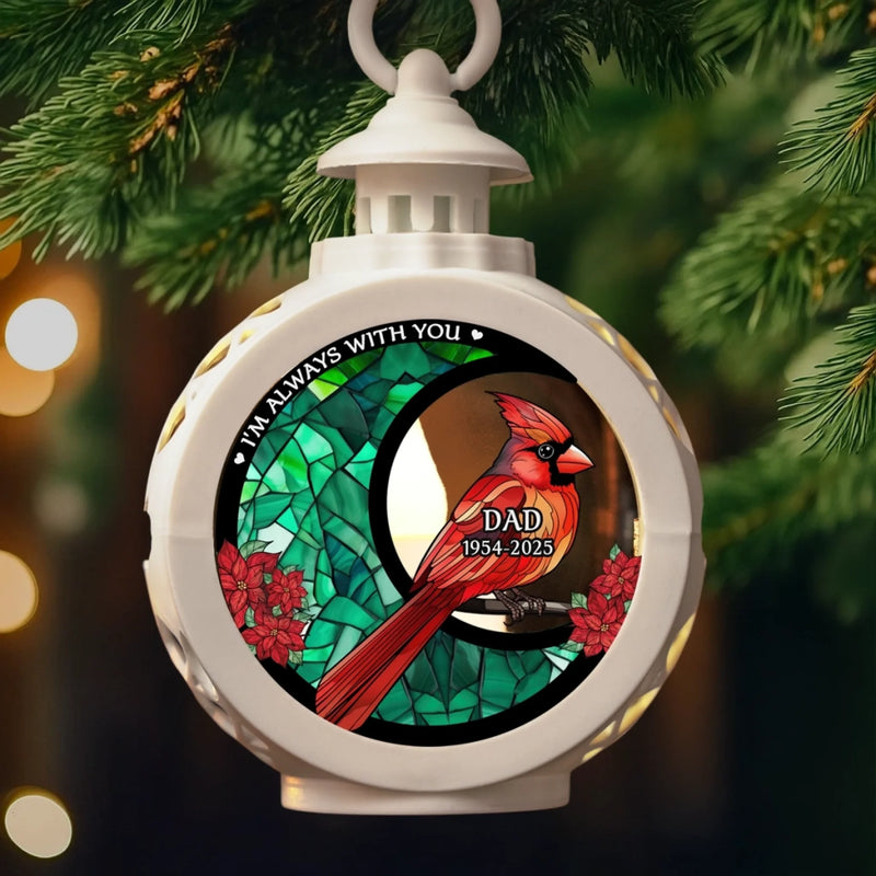 Custom Candlelight Lantern Ornament - Personalized Christmas Memorial Sympathy Gifts For Loss Of Mom, Dad - Still By My Side, Just Out Of Sight