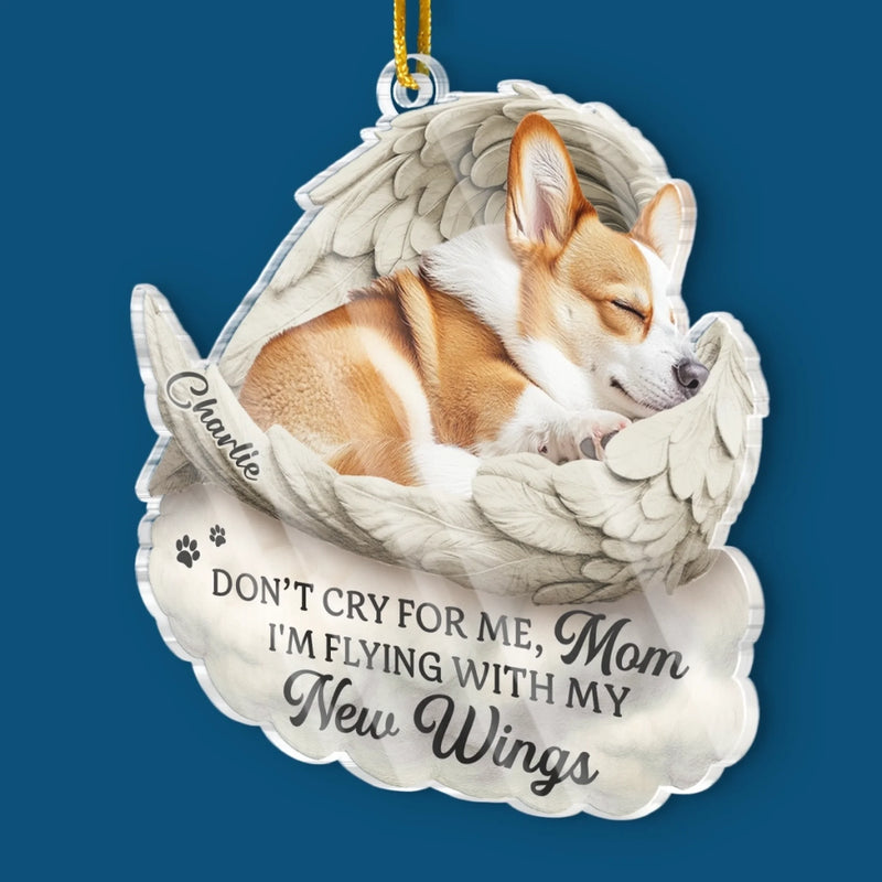 Custom Photo Acrylic Ornament - Personalized Pet Christmas Memorial Sympathy Gifts For Dogs, Cats - Forever Loved, Never Forgotten