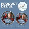 Custom Photo Circle Glass Ornament - Personalized Christmas Memorial Sympathy Gifts For Loss Of Mom, Dad - Never Apart, Always Close