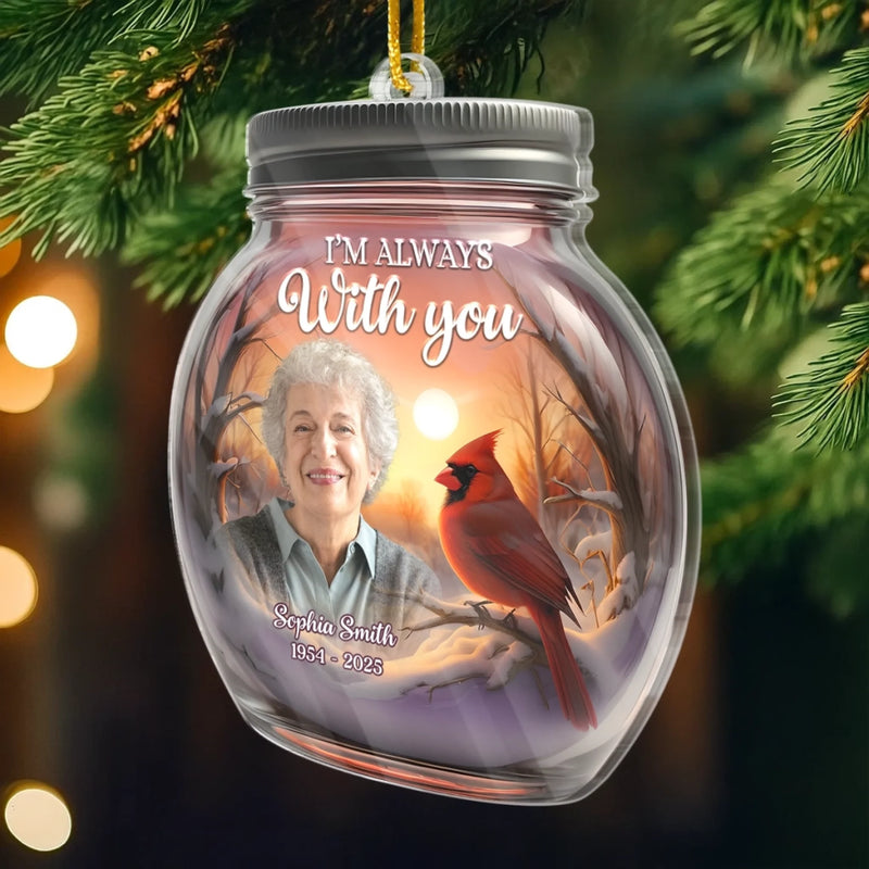 Custom Photo Acrylic Ornament - Personalized Christmas Memorial Sympathy Gifts For Loss Of Mom, Dad - With Me Forevermore