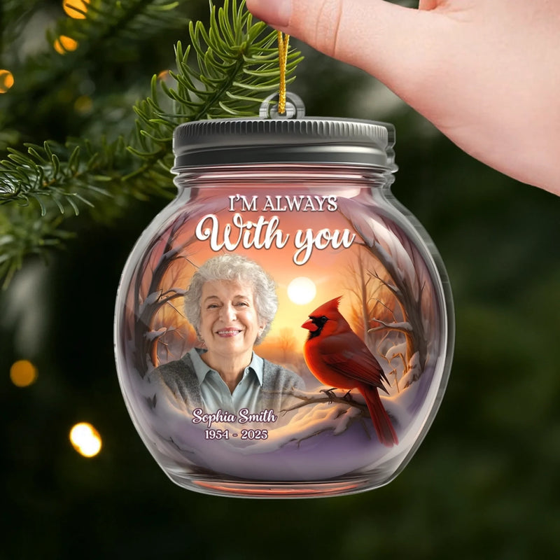 Custom Photo Acrylic Ornament - Personalized Christmas Memorial Sympathy Gifts For Loss Of Mom, Dad - With Me Forevermore