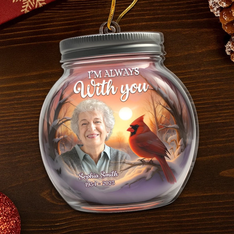 Custom Photo Acrylic Ornament - Personalized Christmas Memorial Sympathy Gifts For Loss Of Mom, Dad - With Me Forevermore