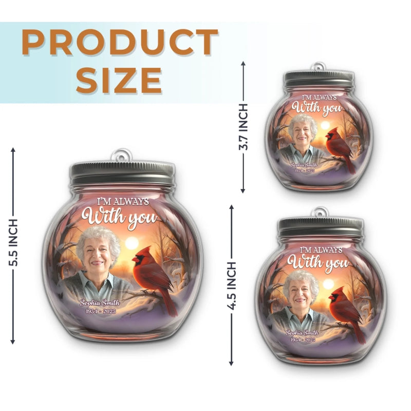 Custom Photo Acrylic Ornament - Personalized Christmas Memorial Sympathy Gifts For Loss Of Mom, Dad - With Me Forevermore