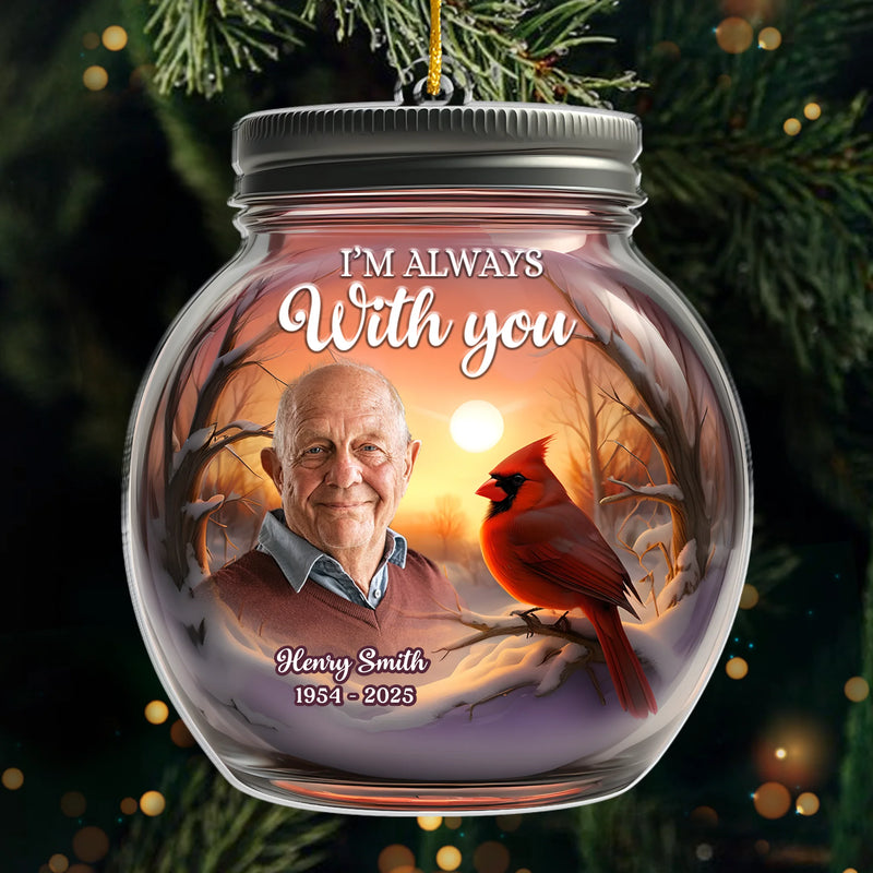 Custom Photo Acrylic Ornament - Personalized Christmas Memorial Sympathy Gifts For Loss Of Mom, Dad - With Me Forevermore