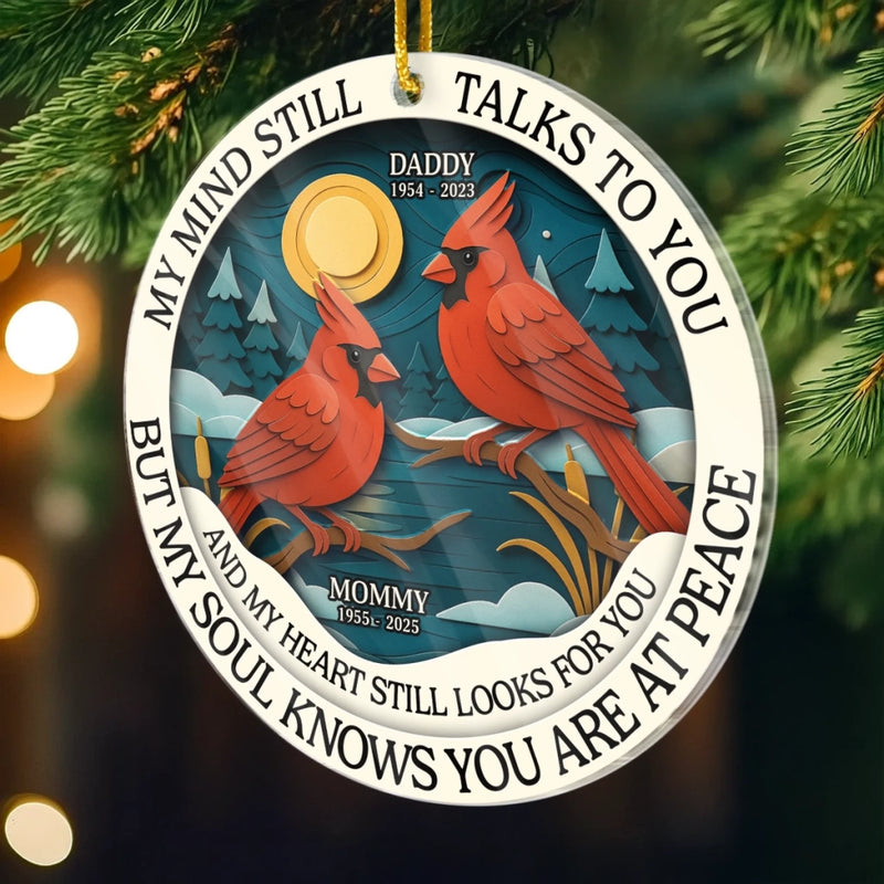 Custom Acrylic Ornament - Personalized Christmas Memorial Sympathy Gifts For Loss Of Mom, Dad - Never Gone From Me