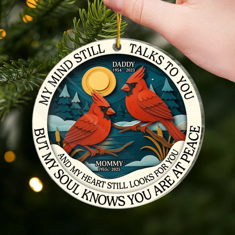 Custom Acrylic Ornament - Personalized Christmas Memorial Sympathy Gifts For Loss Of Mom, Dad - Never Gone From Me