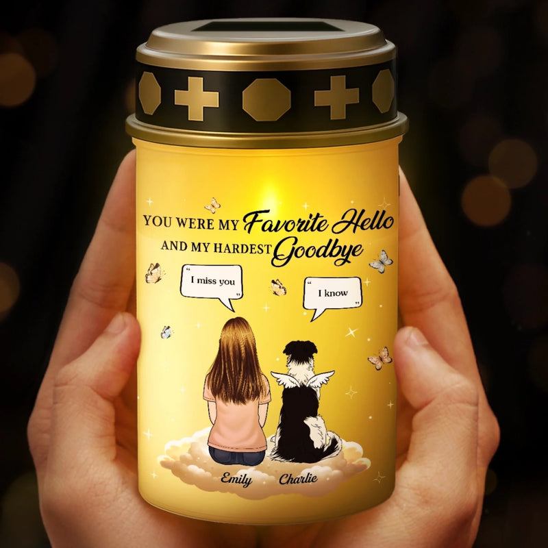 Custom Solar Stake Lights - Personalized Pet Memorial Sympathy Gifts For Dogs - My Hardest Goodbye, Forever Missed