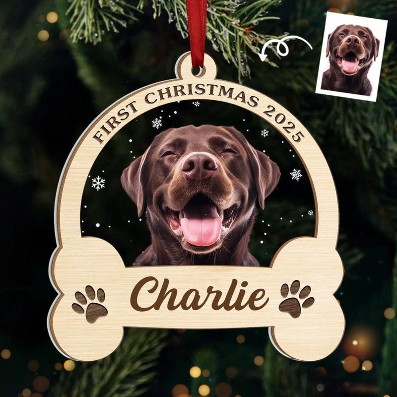 Custom Photo Wood & Acrylic Ornament - Personalized  Christmas Birthday Gifts For Dog Cat Lovers, Dog Dad And Mom, Cat Owners - Santa’s Goodest Helper