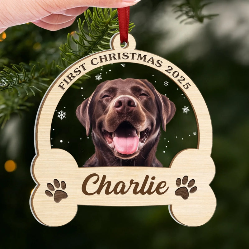 Custom Photo Wood & Acrylic Ornament - Personalized  Christmas Birthday Gifts For Dog Cat Lovers, Dog Dad And Mom, Cat Owners - Santa’s Goodest Helper