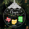 Custom Glass Ornament - Personalized Christmas Birthday Gifts For Mom, Dad, Kids - Distance Means Nothing Between Us