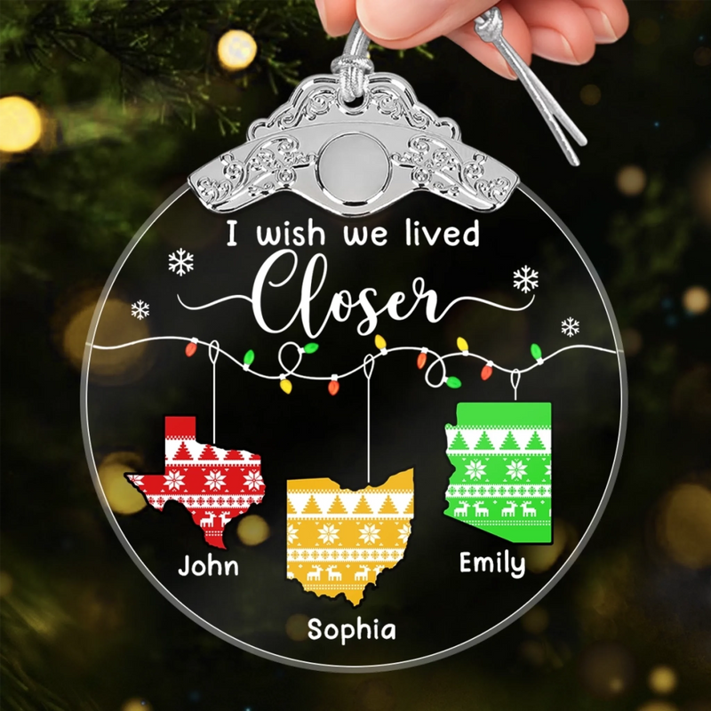 Custom Glass Ornament - Personalized Christmas Birthday Gifts For Mom, Dad, Kids - Distance Means Nothing Between Us