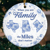 Custom Long Distance Ceramic Ornament - Personalized Christmas Birthday Gifts For Mom, Dad, Kids - No Map Can Measure Love