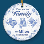 Custom Long Distance Ceramic Ornament - Personalized Christmas Birthday Gifts For Mom, Dad, Kids - No Map Can Measure Love