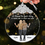 Custom Glass Ornament - Personalized Christmas Best Friend Birthday Gifts For BFF, Best Friends, Bestie - Friends Make Life More Beautiful