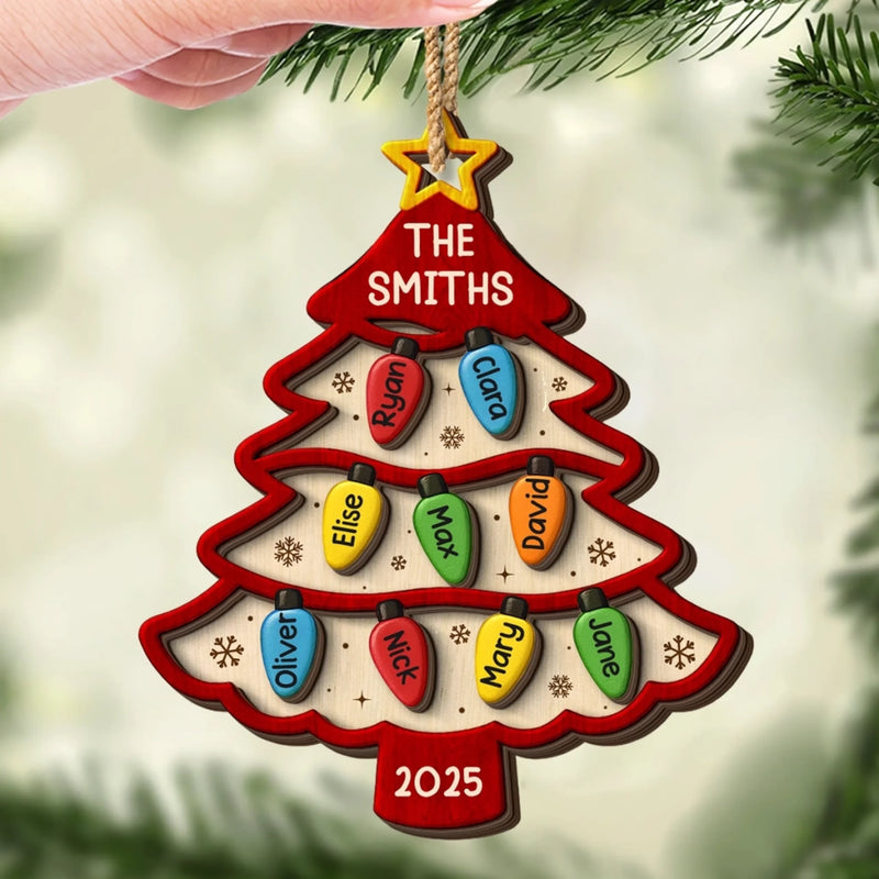 Custom Double Layer Wooden Ornament - Personalized Christmas Birthday Gifts For Mom, Dad, Kids - The Best Gift Is Family