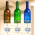 Custom Name Long Distance Friendship Gifts - Personalized Wine Bottle Wind Chime