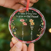 Custom Circle Glass Ornament - Personalized Christmas Best Friend Birthday Gifts For Women, Besties, Sisters, BFF - Blooming Bonds