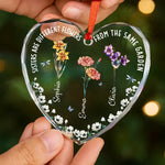 Custom Heart Glass Ornament - Personalized Christmas Best Friend Birthday Gifts For Sisters, BFF, Best Friends - No Miles Can Keep Us Apart