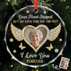 Custom Photo Circle Glass Ornament - Personalized Christmas Memorial Sympathy Gifts For Loss Of Mom, Dad - My Love For You Lives On