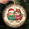 Custom Double Layer Wooden Ornament - Personalized Best Friend Christmas Birthday Gifts For Women, Besties, Sisters, BFF - My Partner in Crime Always