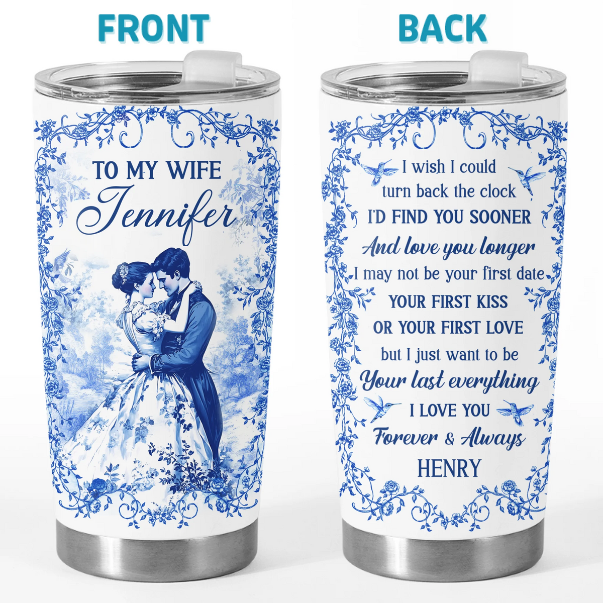 Custom Tumbler - Personalized Anniversary Wedding Gifts For Husband And Wife, Him And Her - To My One And Only
