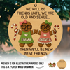 Custom Double Layer Wooden Ornament - Personalized Best Friend Christmas Birthday Gifts For Women, Besties, Sisters, BFF - Old, Crazy, Still Besties