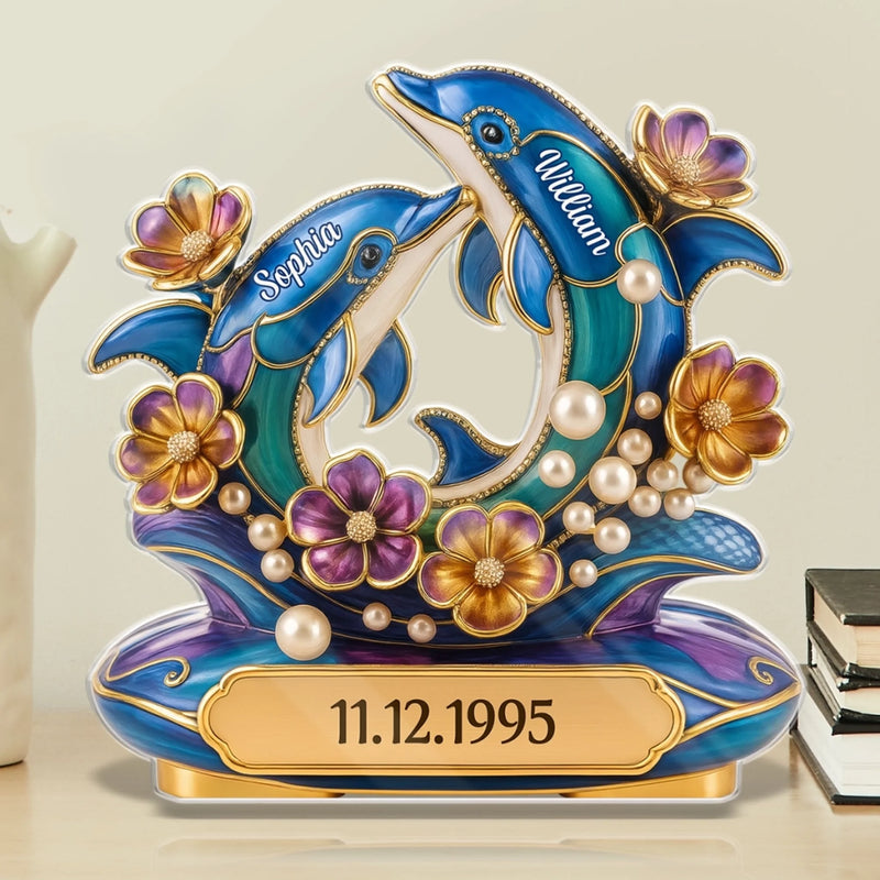 Custom Acrylic Plaque - Personalized Anniversary Wedding Gifts For Husband And Wife, Him And Her - Deep Sea Love
