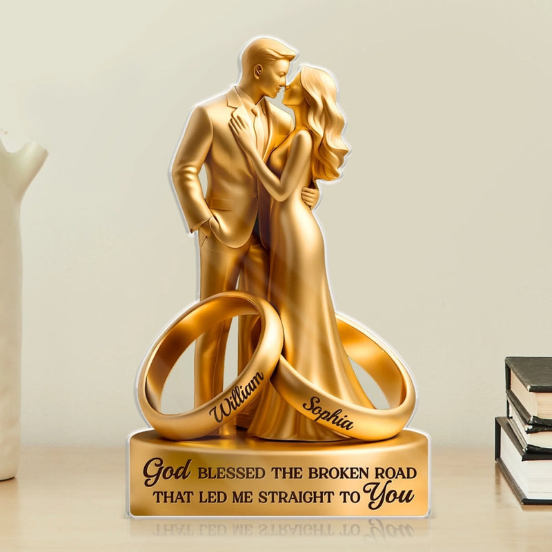 Custom Acrylic Plaque - Personalized Anniversary Wedding Gifts For Husband And Wife, Him And Her - With You, I Am Complete