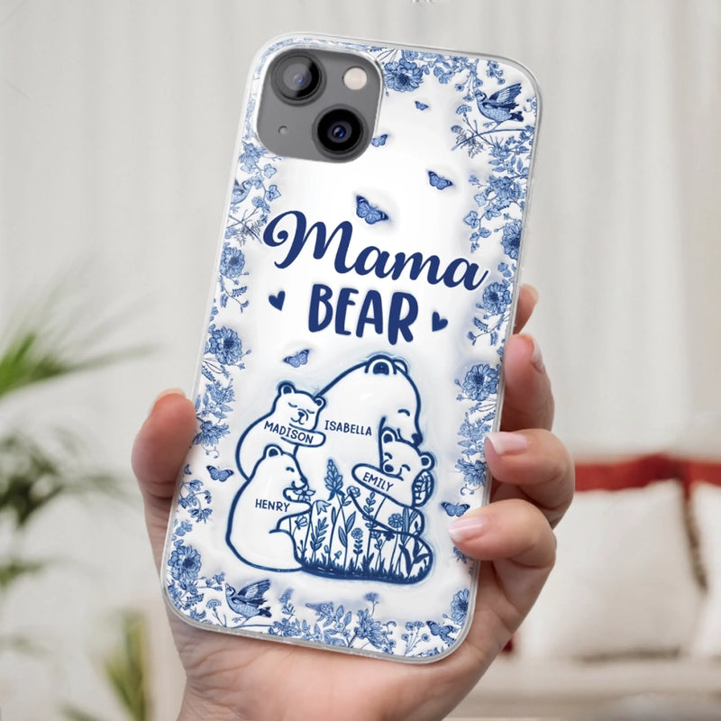 Custom 3D Inflated Effect Printed Clear Phone Case - Personalized Birthday Gifts For Mom, Grandma - Love You Beary Much