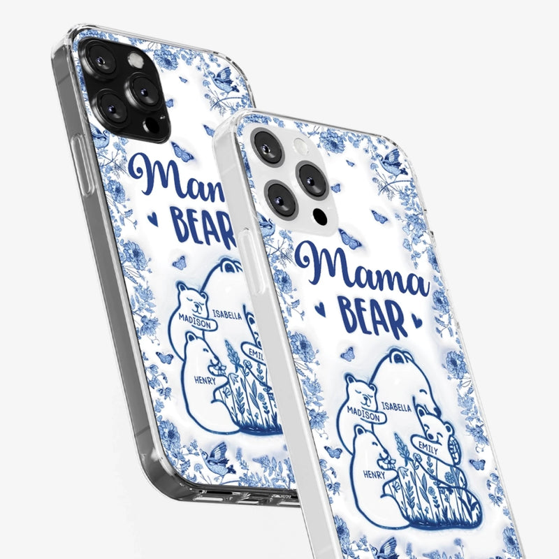 Custom 3D Inflated Effect Printed Clear Phone Case - Personalized Birthday Gifts For Mom, Grandma - Love You Beary Much