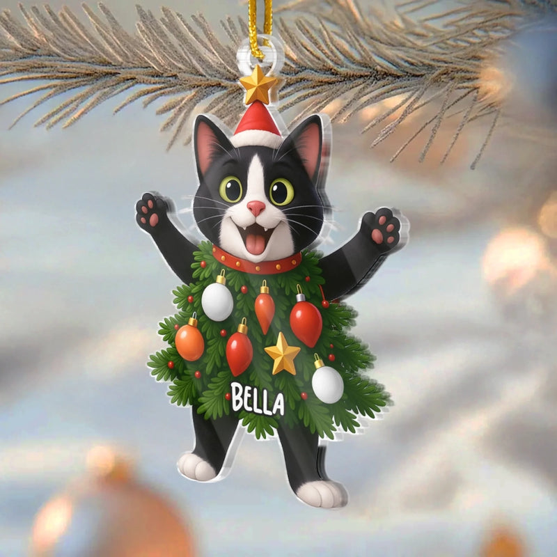 Custom Photo Acrylic Ornament - Personalized Christmas Birthday Gifts For Dog Cat Lovers, Dog Dad And Mom, Cat Owners - Festive Fur Real