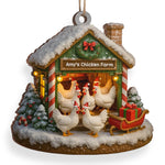 Custom Wood Ornament - Personalized Christmas Birthday Gifts For Women, Men - Merry Chickmas