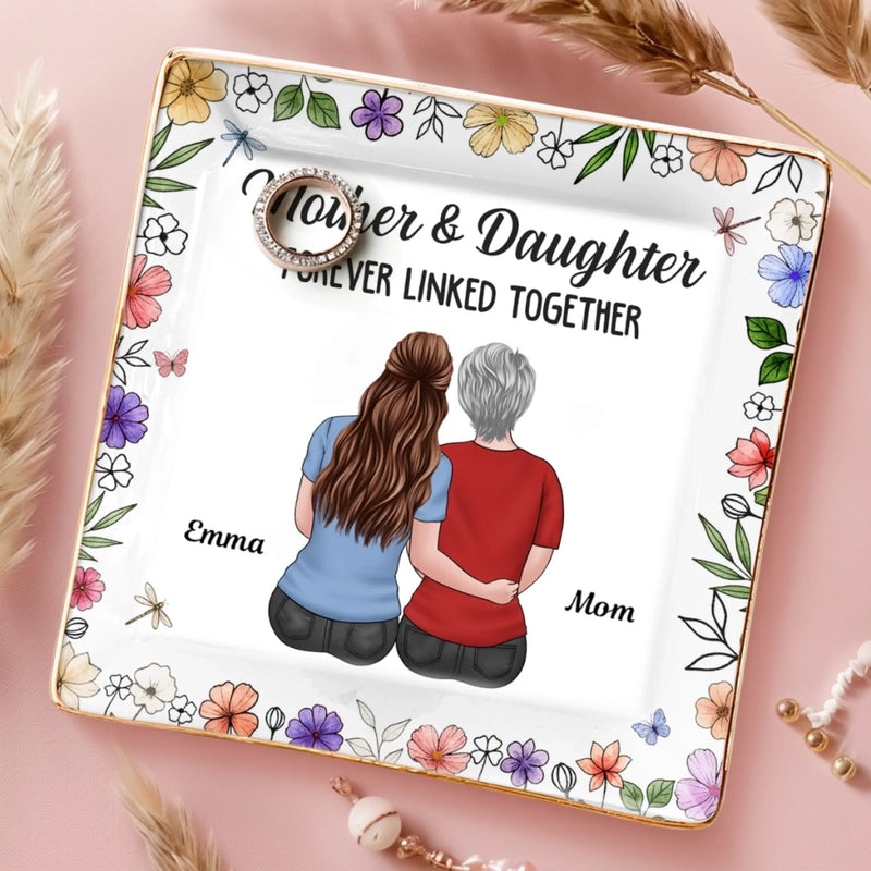 Custom Full-Print Jewelry Dish - Personalized Birthday Gifts For Mom, Daughter - A Bond Time Cannot Break