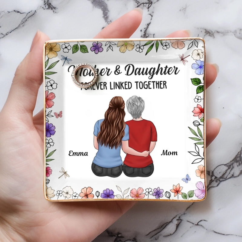 Custom Full-Print Jewelry Dish - Personalized Birthday Gifts For Mom, Daughter - A Bond Time Cannot Break