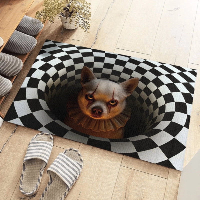 Custom Photo Home Decor Decorative Mat - Personalized Halloween Birthday Gifts For Dog Cat Lovers, Dog Dad And Mom, Cat Owners - Howl If You Dare