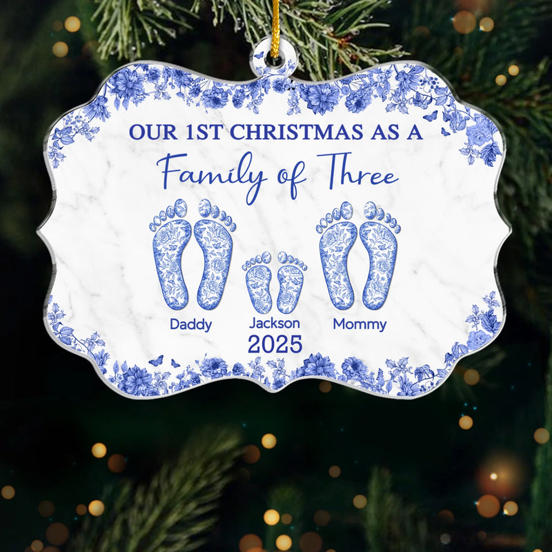 Custom Benelux Shaped Acrylic Ornament - Personalized Christmas Birthday Gifts For Mom, Dad, Kids - A Little Family, A Lot Of Love