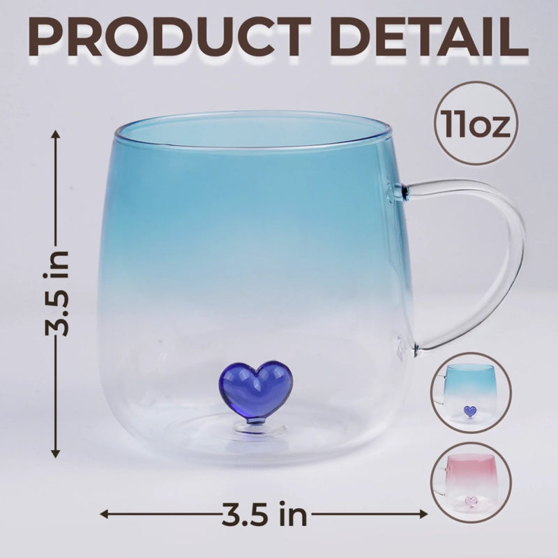 Custom Gradient Glass Mug - Personalized Best Friend Birthday Gifts For Women, Besties, Sisters, BFF - Always Together, No Matter What