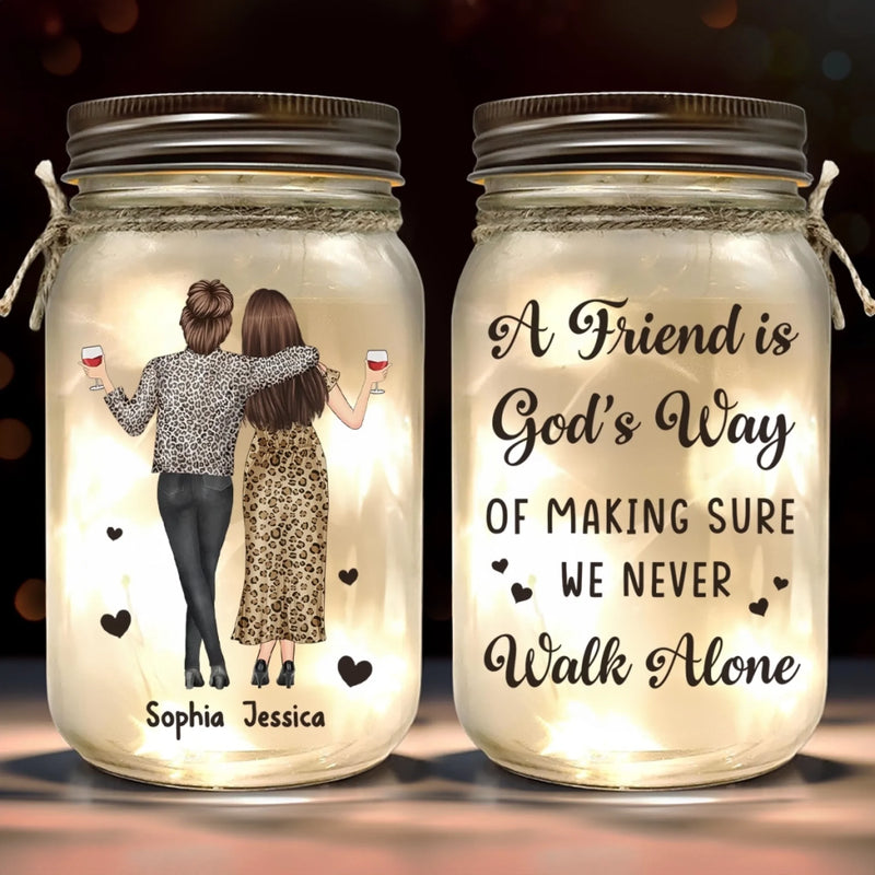 Custom Mason Jar Light - Personalized Christmas Best Friend Birthday Gifts For Women, Besties, Sisters, BFF - Forever Yours, Forever Mine