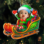 Custom Photo Acrylic Ornament - Personalized Christmas Birthday Gifts For Kids - Christmas Magic Rider