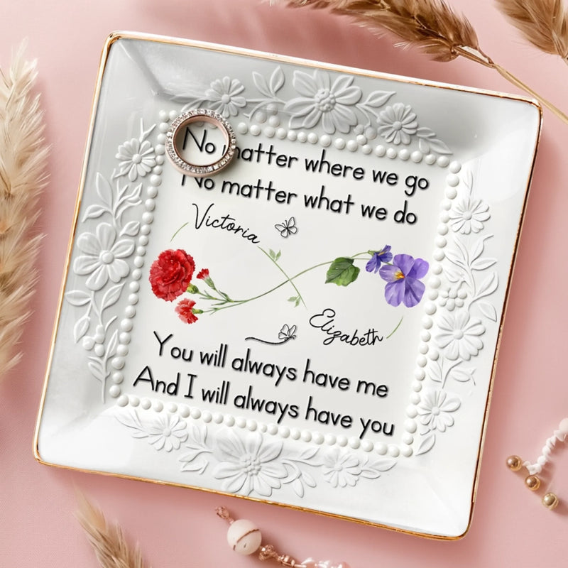 Custom Full-Print Jewelry Dish - Personalized Best Friend Birthday Gifts For Women, Besties, Sisters, BFF  - Friendship In Full Bloom