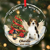Custom Photo Circle Glass Ornament - Personalized Pet Christmas Memorial Sympathy Gifts For Dogs, Cats - Forever By My Side