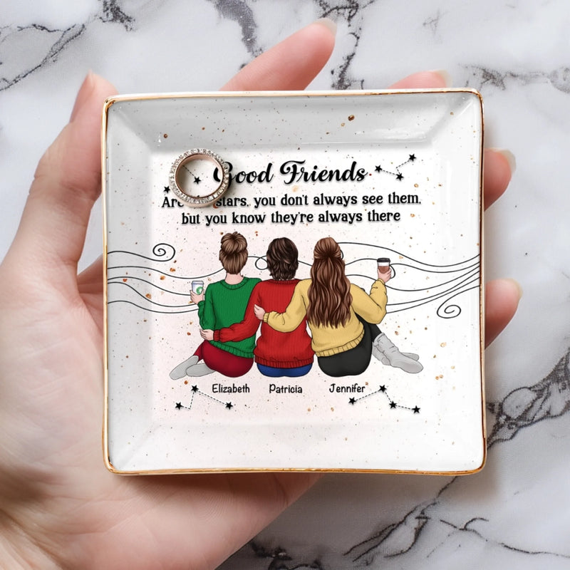 Custom Full-Print Jewelry Dish - Personalized Best Friend Birthday Gifts For Women, Besties, Sisters, BFF  - Good Friends Are Forever