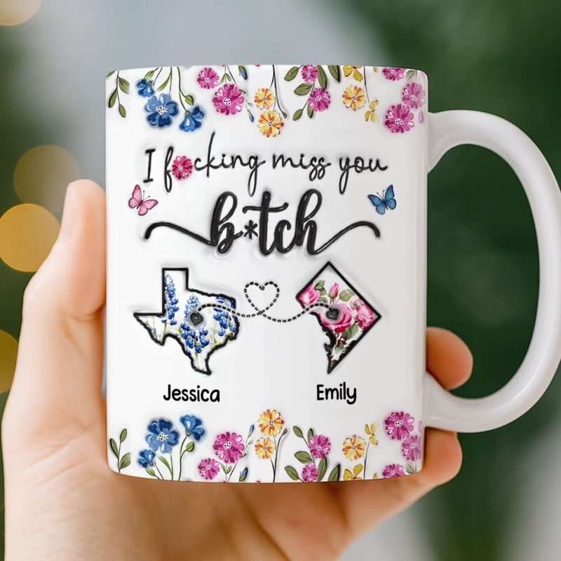 Custom Long Distance Mug - Personalized Best Friend Birthday Gifts For Women, Besties, Sisters, BFF - Distance Means Nothing Between Friends