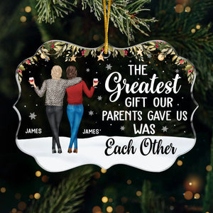 Custom Acrylic Ornament - Personalized Christmas Birthday Gifts For Brother, Sister - Blessed With Each Other