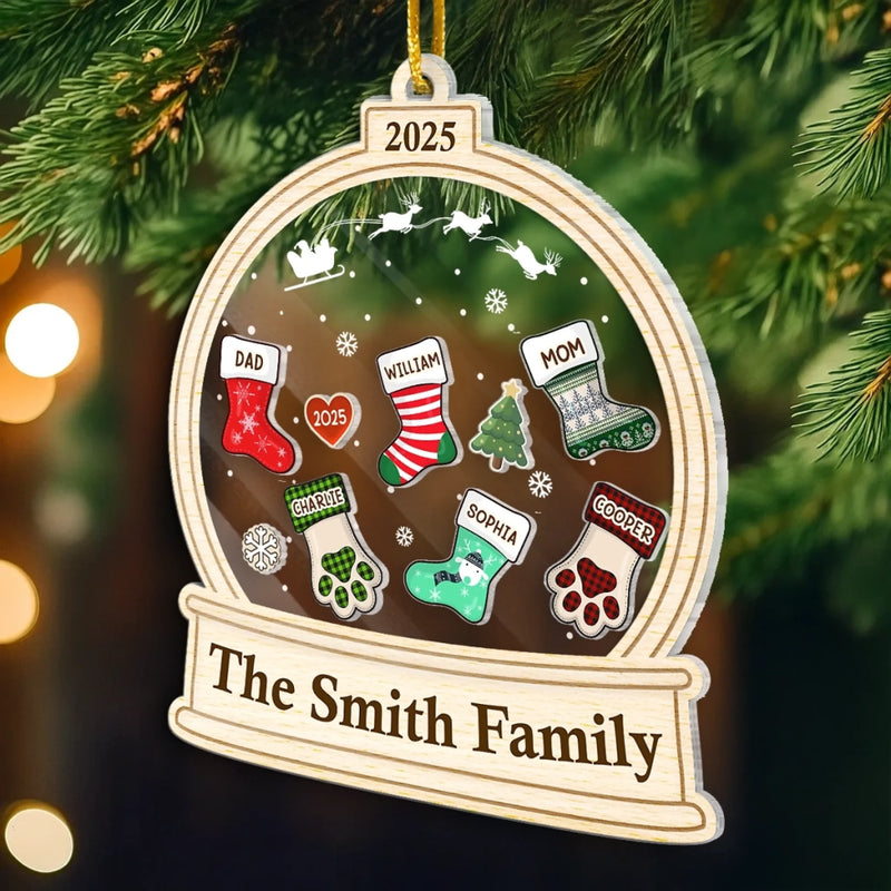 Custom 3 Layers Shaker Ornament - Personalized Christmas Birthday Gifts For Mom, Dad, Kids - All Stockings Hung With Love