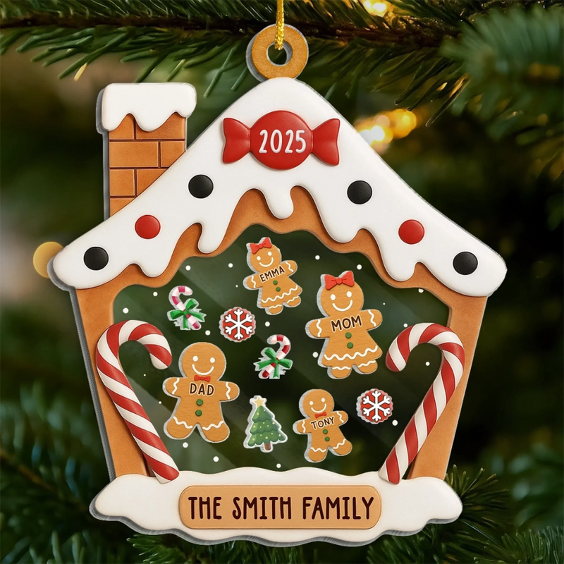 Custom 3 Layers Shaker Ornament - Personalized Christmas Birthday Gifts For Mom, Dad, Kids - Our Cozy Little Christmas Cottage